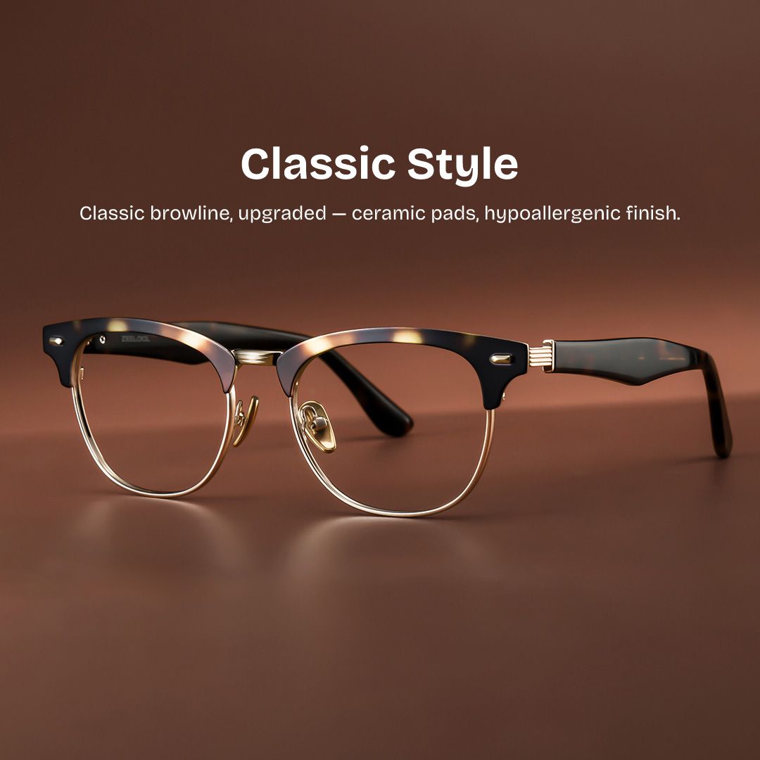 Penelope Tortoise Browline Glasses for Men | ZEELOOL
