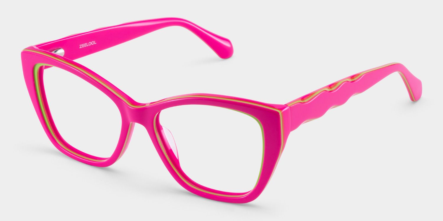 Blaise Pink Green Frame Glasses with Cat eye Frame Online | ZEELOOL6