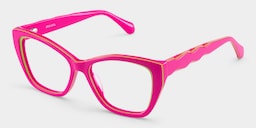 Blaise Cat-Eye Pink Green Glasses6