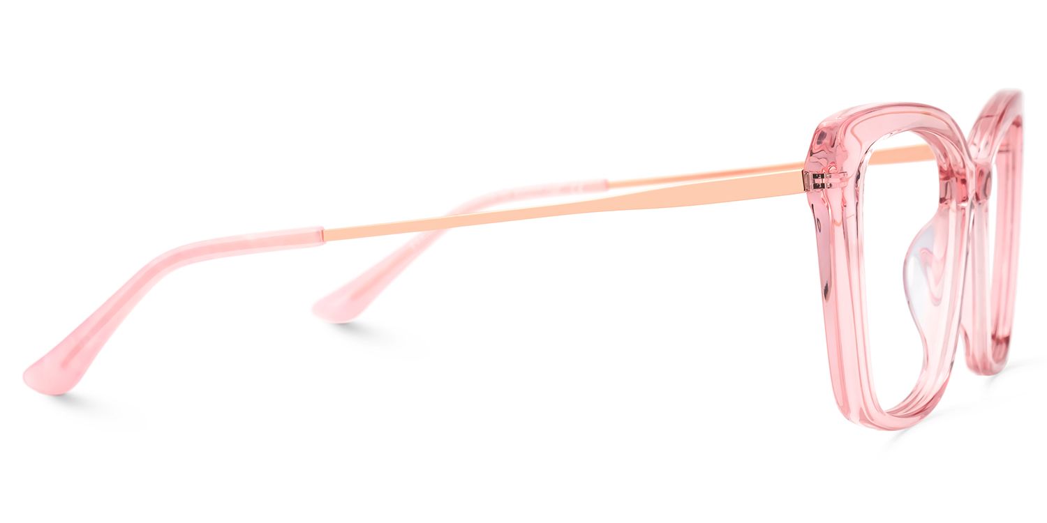 Sheyla Cat Eye Transparent Pink Frame Glasses For Women | Zeelool3
