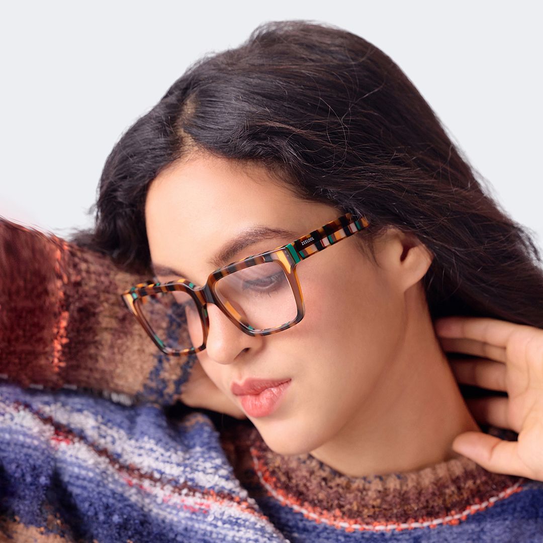 Brown Stripe Square Acetate Glasses7