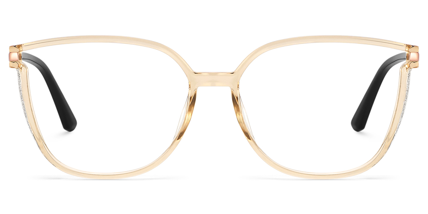 Annalisa Square Beige Thin Frame Glasses | Zeelool