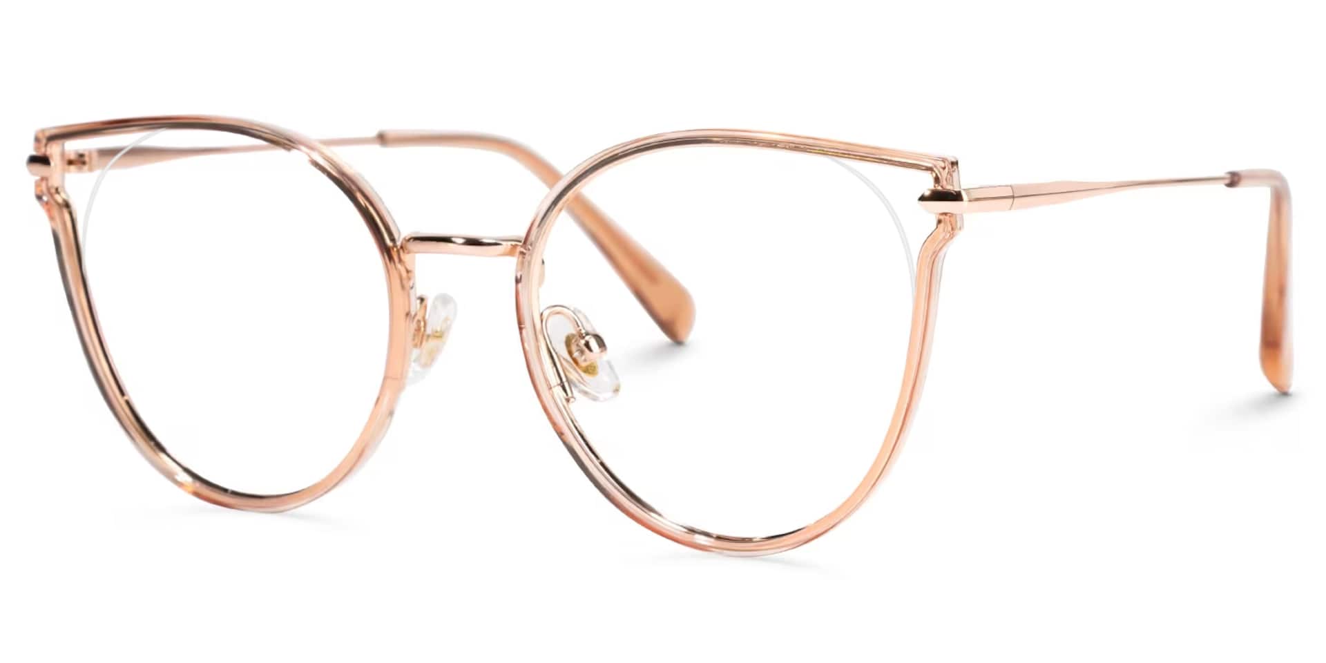 Latifa Cateye Champagne Glasses | Zeelool Glasses1