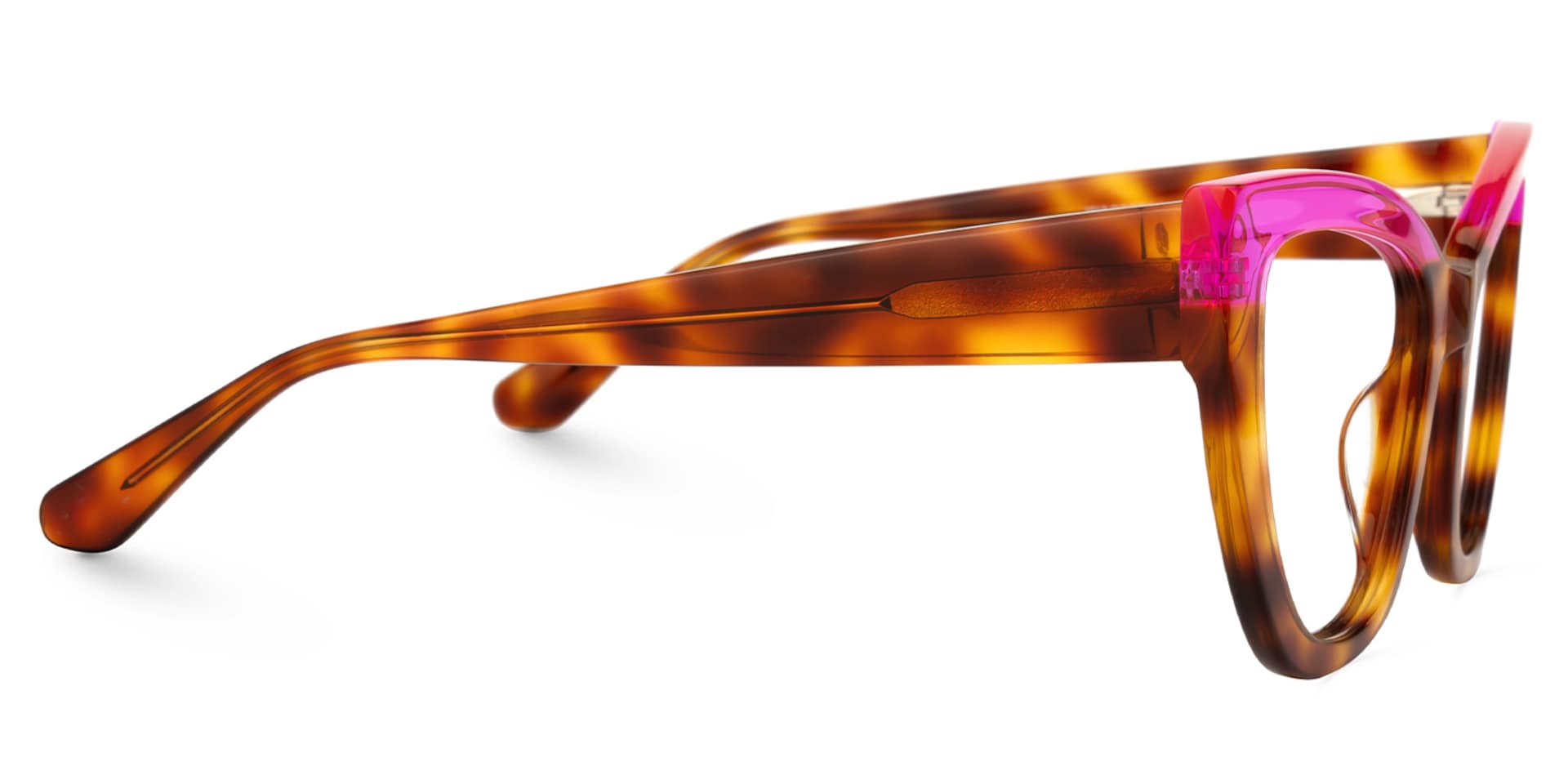 Shahdia Geometric Brown-Rose Red Frame Glasses | Zeelool2