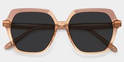 Norah Beige Geometric Sunglasses1