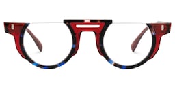 Mastin Round Red Glasses0