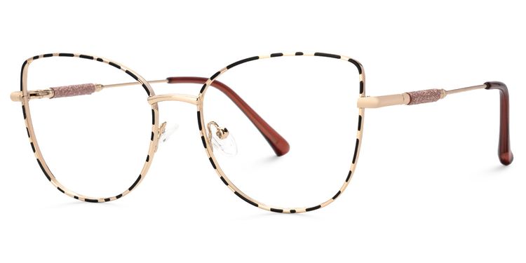Seisay Black-Gold Cat eye Glasses