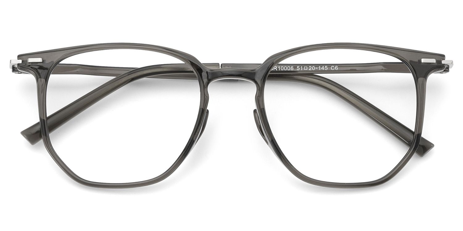 Geometric Gray Eyeglasses- Isla TR90 Frame Glasses2
