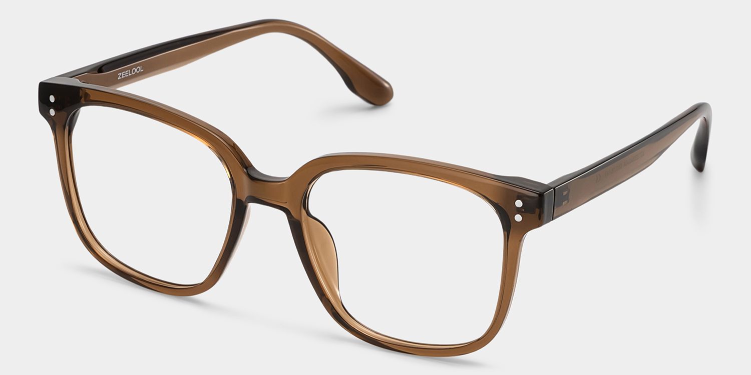 Oglesby Square Blue Light Blocking Glasses Brown Frame | Zeelool