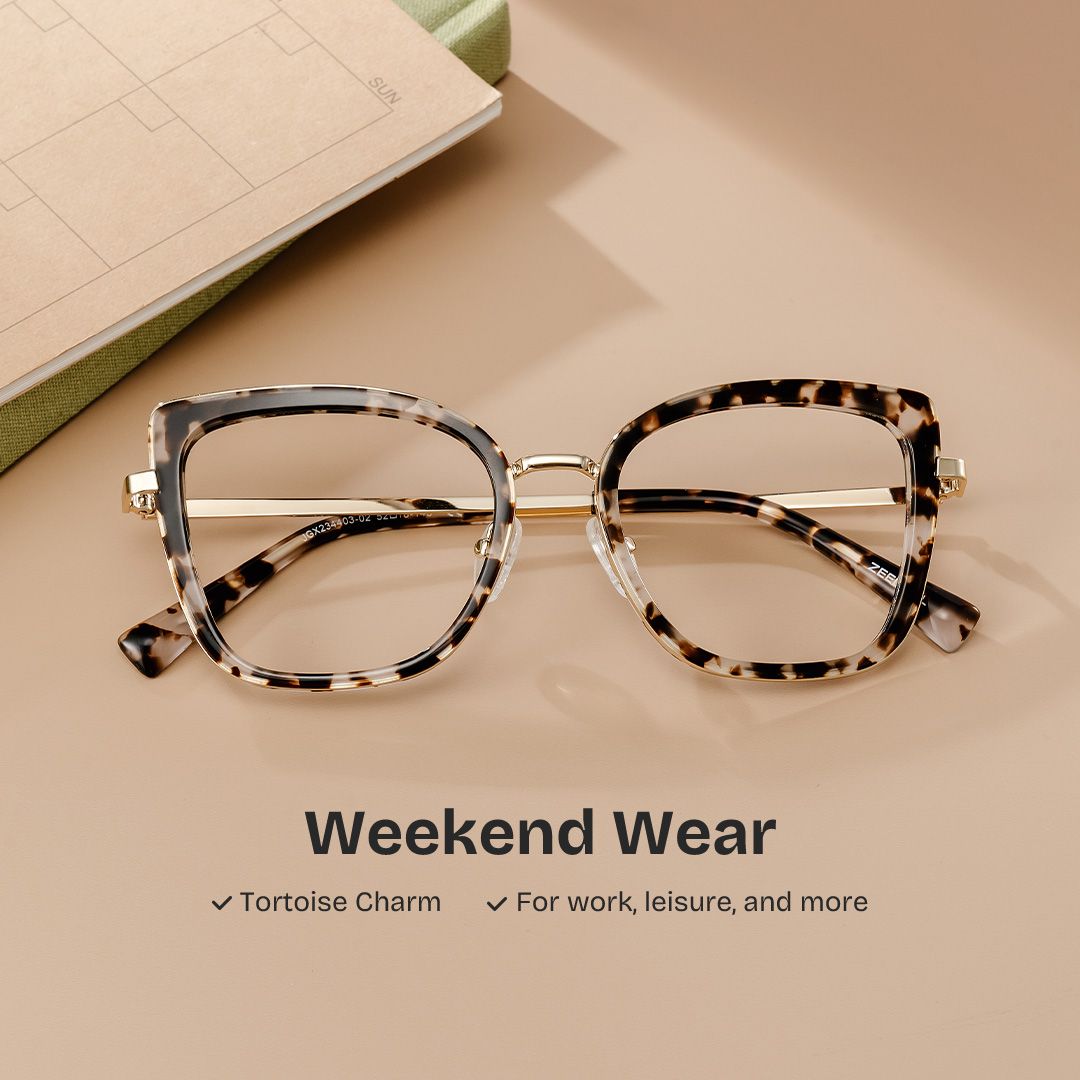 Leila Tortoise Frame Glasses with Butterfly Frame Online | ZEELOOL2