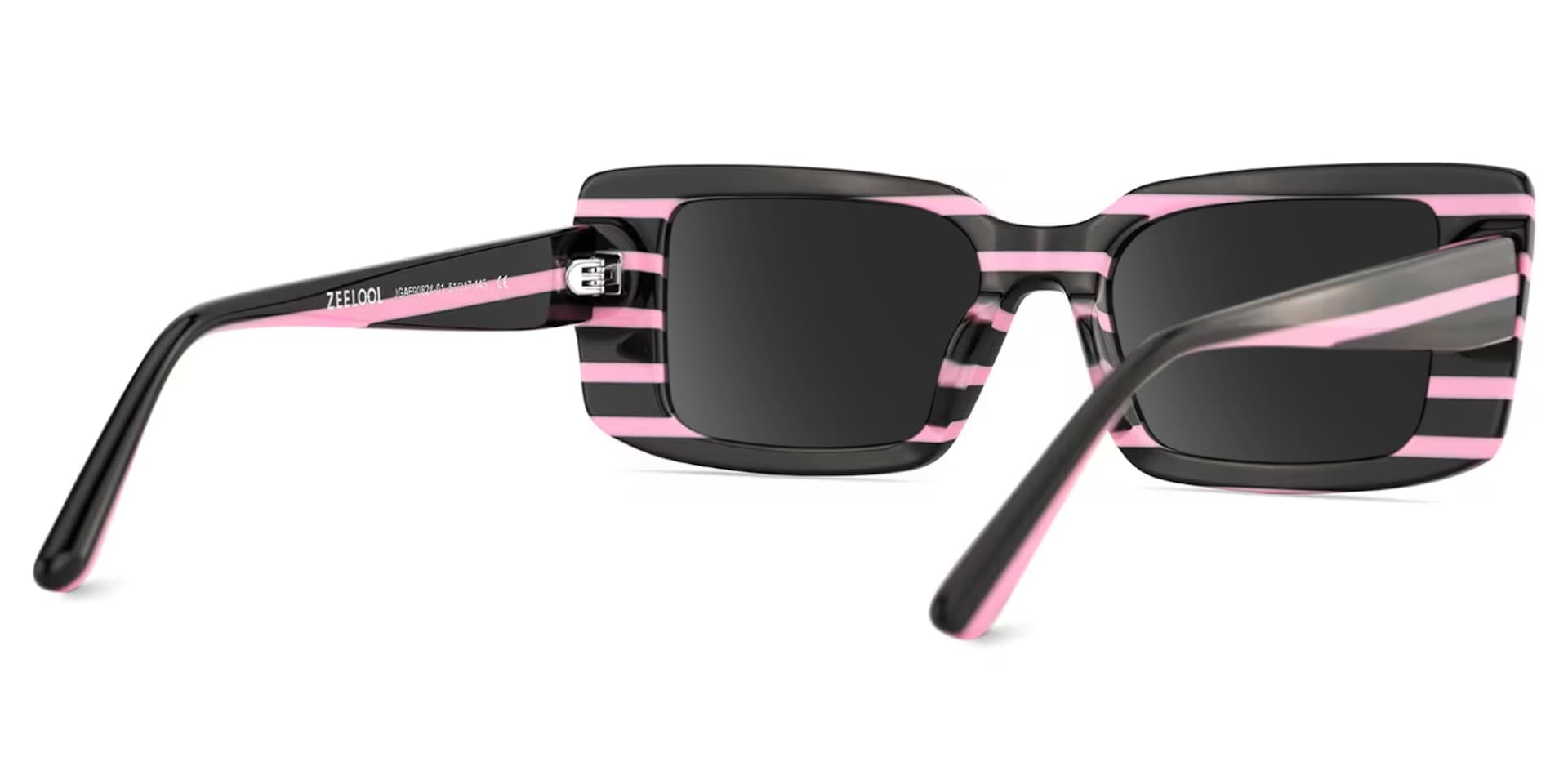 Women's Rectangle Eyeglasses Frames With Black and Pink Color4