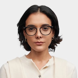 Caden Round Black Glasses0