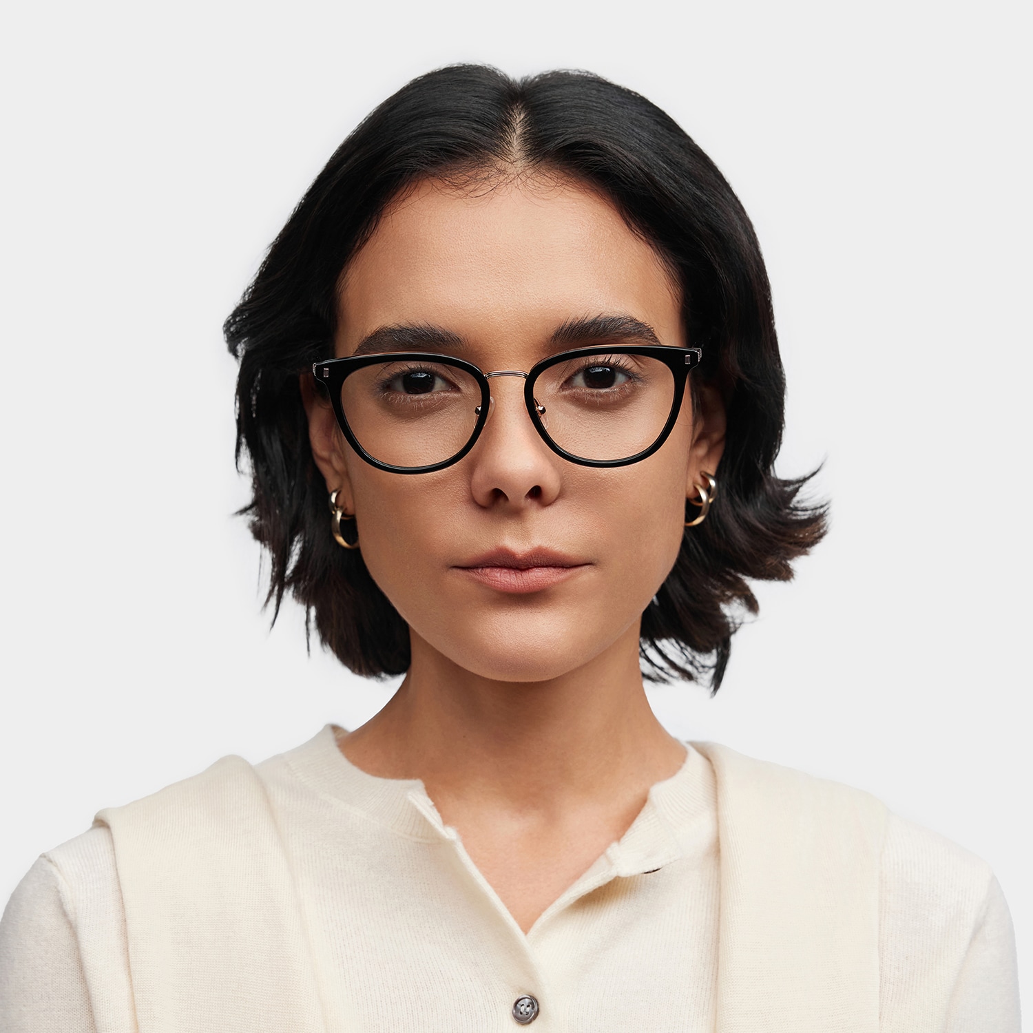 Caden Round Black Glasses