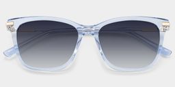 Eliot Clear Blue Rectangle Glasses1