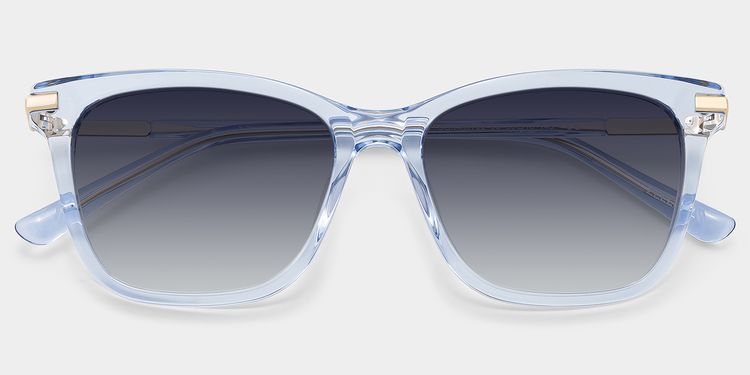 Eliot Clear Blue Rectangle Glasses