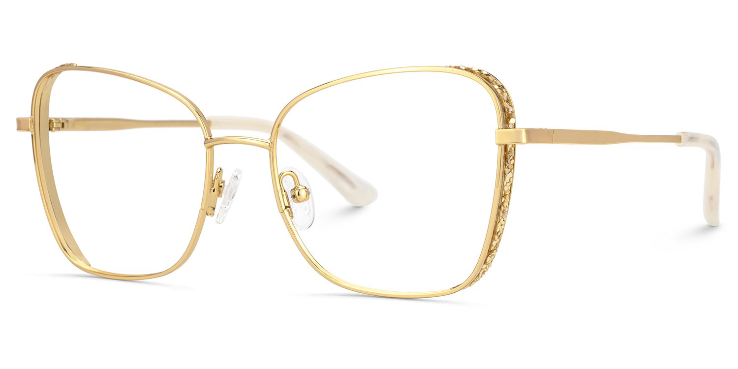 Butterfly Gold Glasses With Gillter on the Sides3