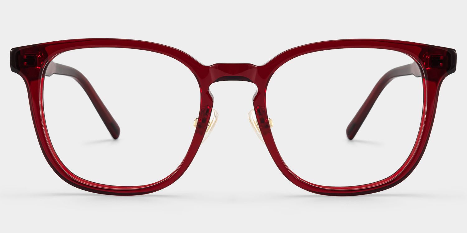 Hailey Red Frame Glasses with Square Frame Online | ZEELOOL1