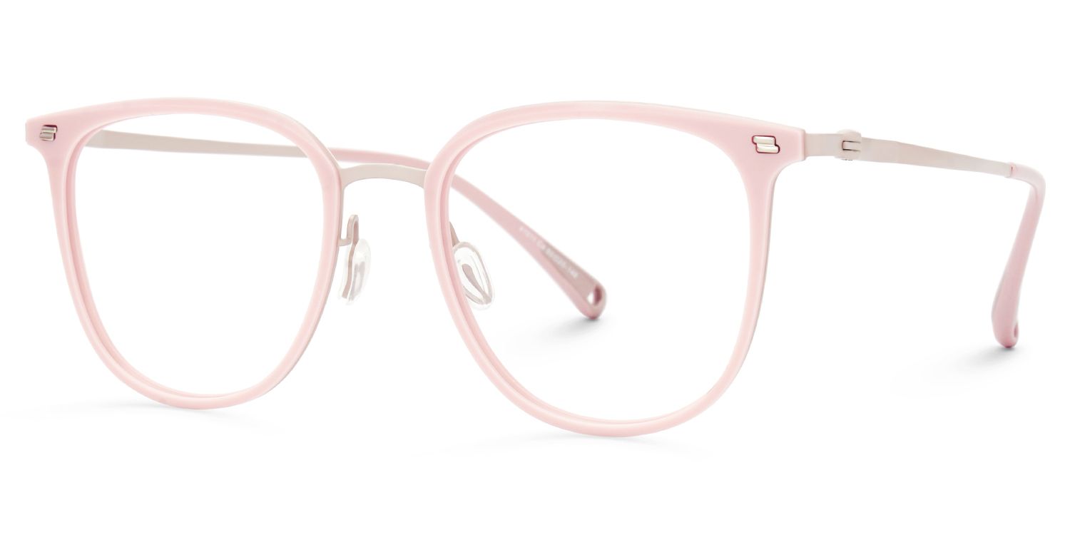 Gilliane Round Pink Glasses Thin Frame | Zeelool1