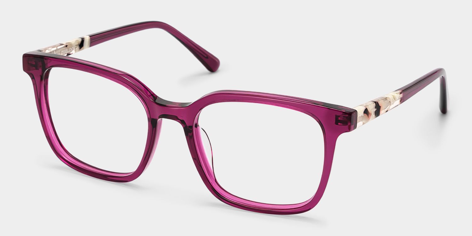 Freya Red Square Acetate Frame Glasses for Women | ZEELOOL