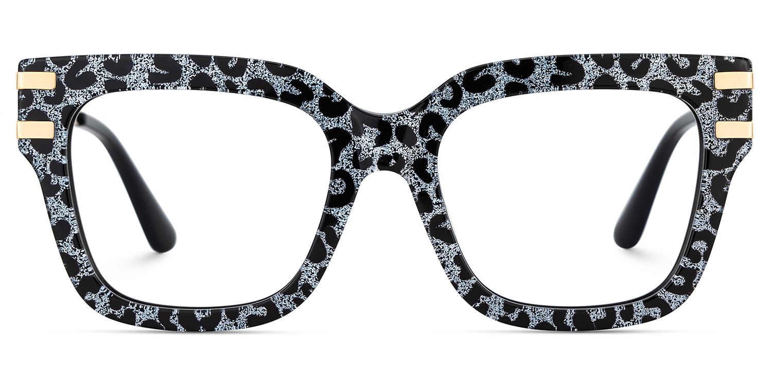 Square Cat-Eye Glasses With Gray Leopard2
