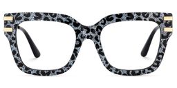 Lidia Gray Leopard Square Glasses2