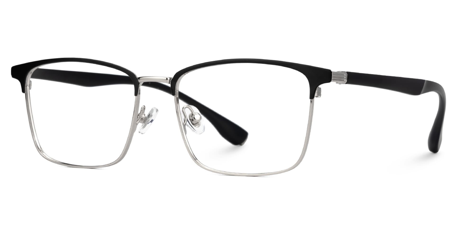 Eaddy Silver Eyeglasses with Rectangle Shape | Zeelool Optical1