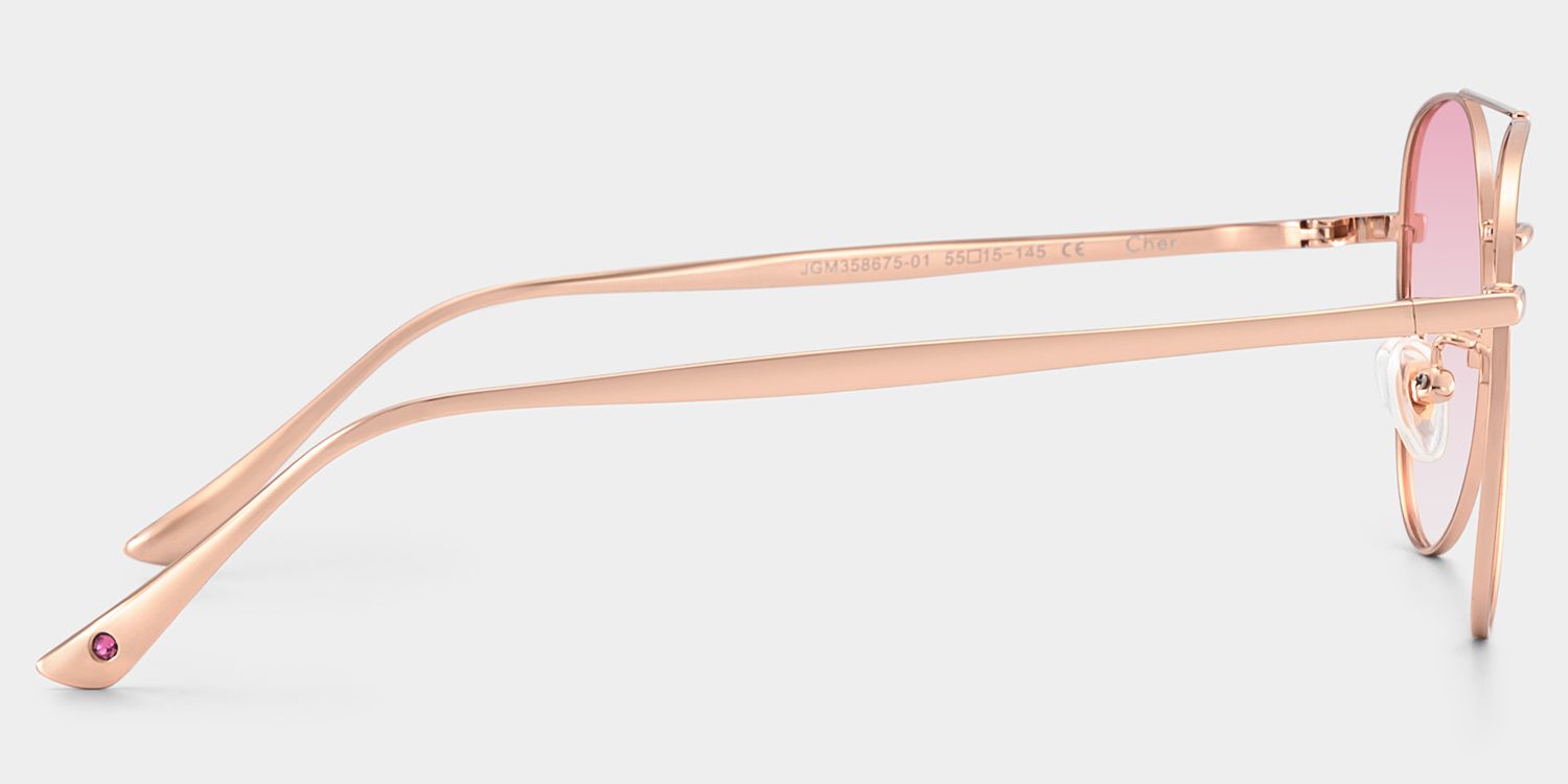Cher Aviator Rose Gold Frame Sunglasses Online Sale | ZEELOOL