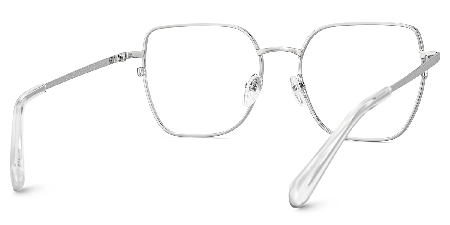 Fife Silver Full Frame Metal Prescription Glasses5