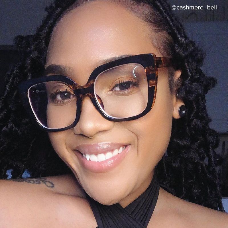 Brenda Square Tortoise Frame Glasses | Zeelool Optical7