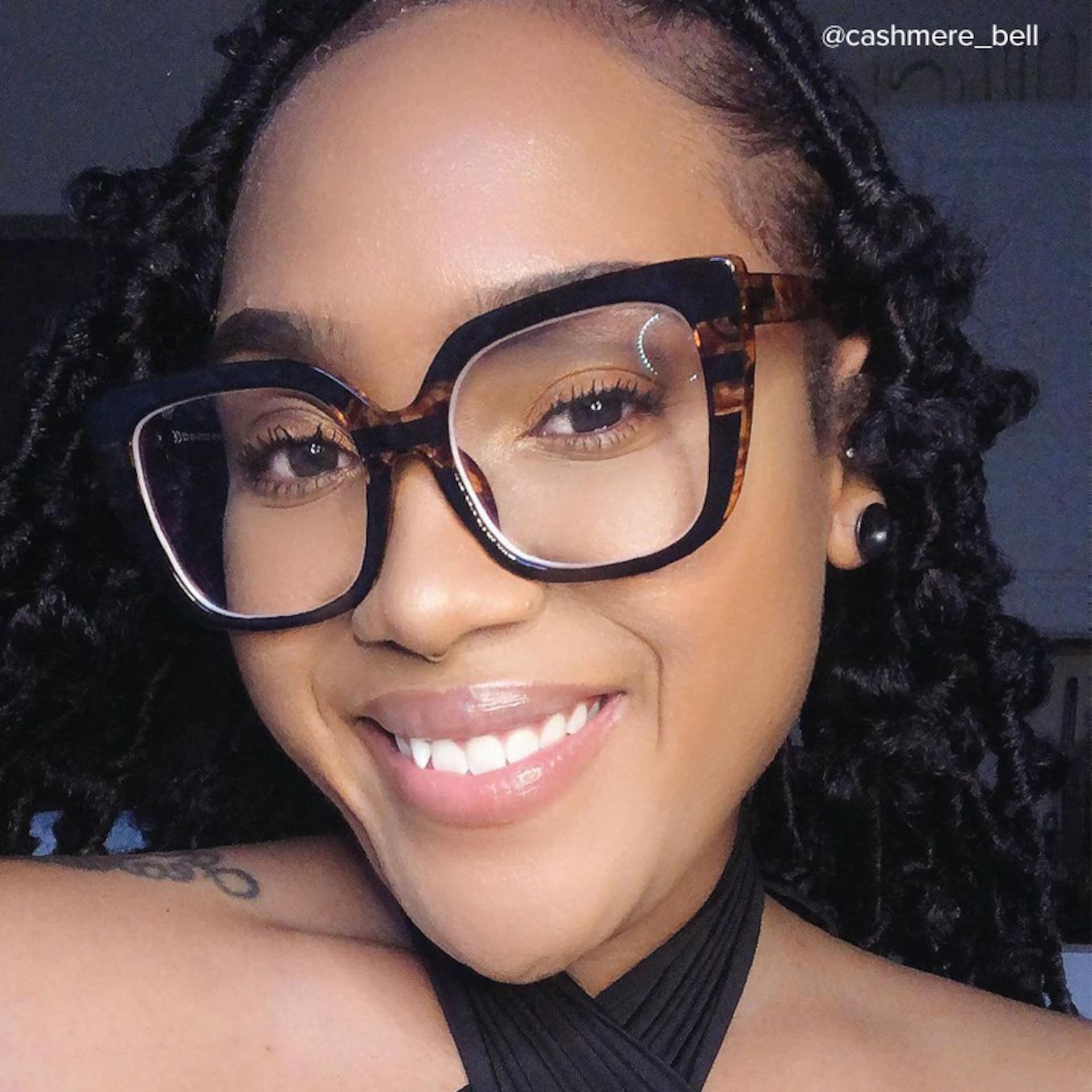 Brenda Square Tortoise Frame Glasses | Zeelool Optical7