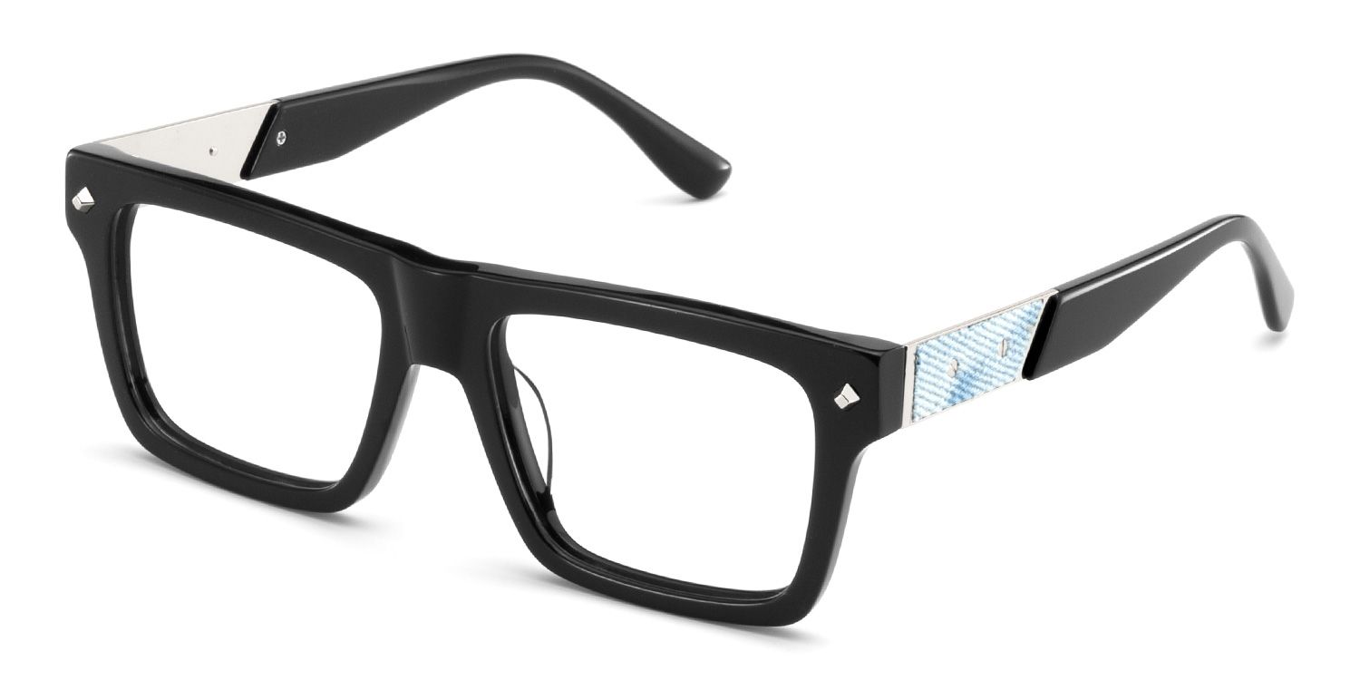 Trent Eyeglasses in Rectangle Black Frame | Zeelool3