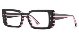 Gleam Rectangle Black Pink Glasses3