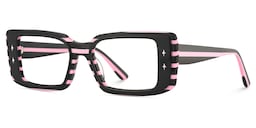 Gleam Rectangle Black Pink Glasses3