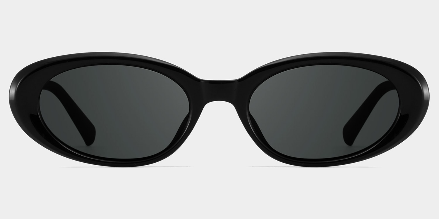 Zion Oval Black Polarized Sunglasses