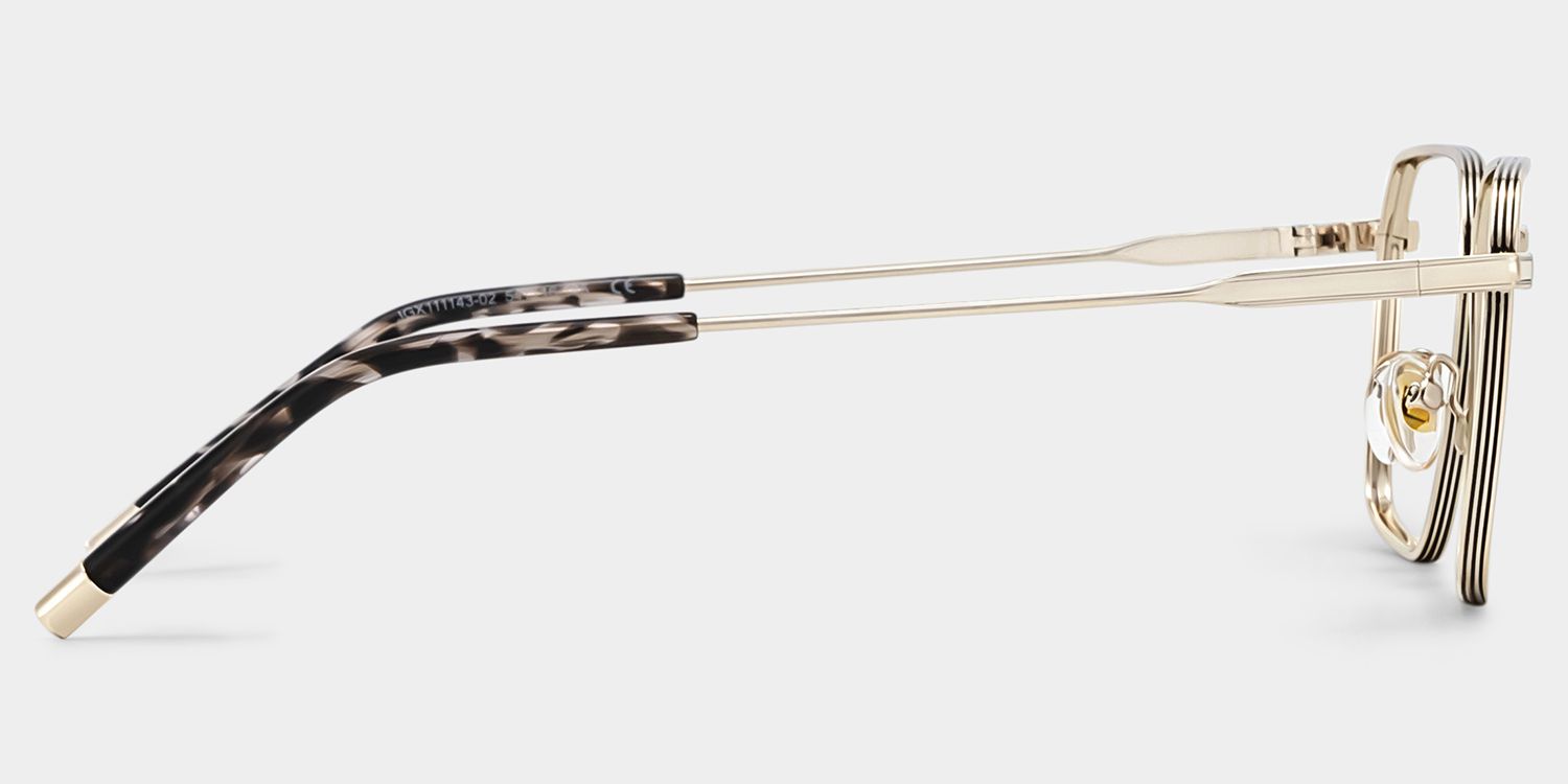 Ashley Gold Square Eyeglass Frames for Men | ZEELOOL