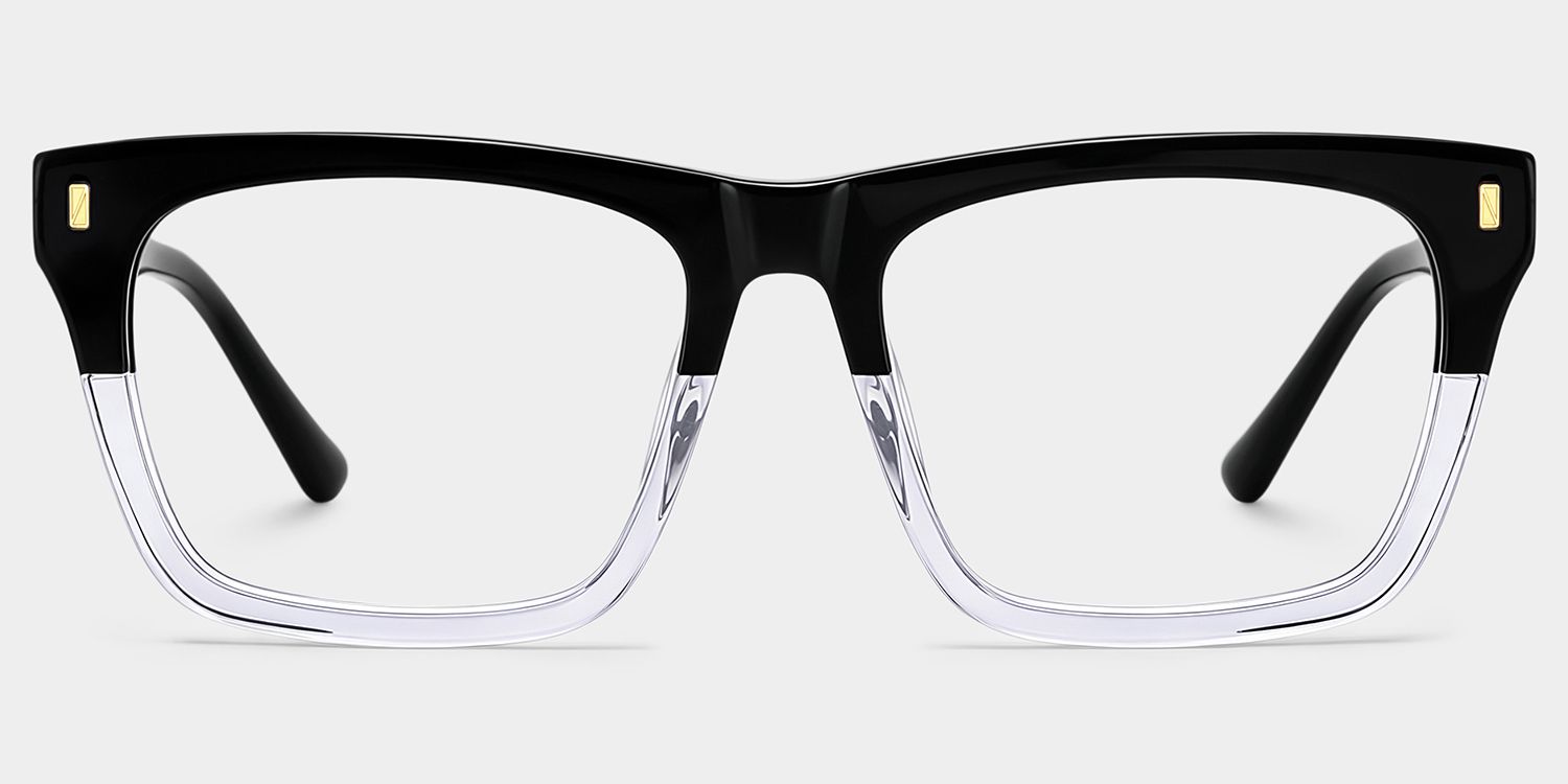 Brookins Rectangle Style Black Clear Frame Sunglasses | ZEELOOL