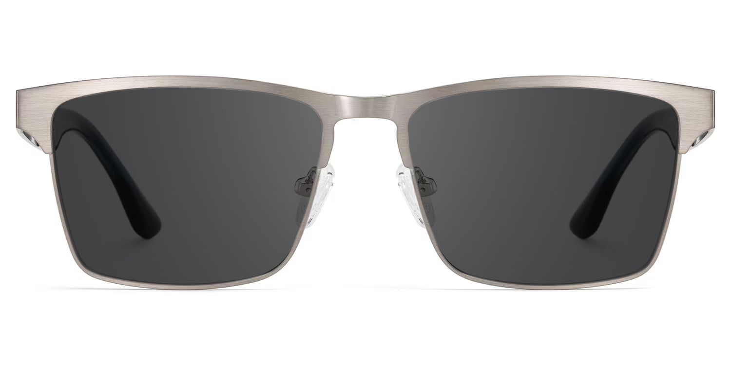 Jasper Eyeglasses in Browline Silver Frame | Zeelool0