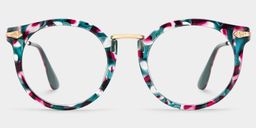 Quentina Blue Round Glasses0