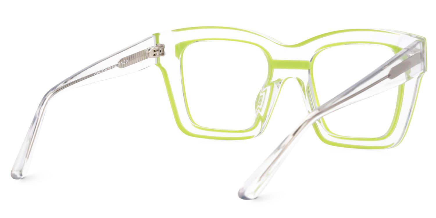 Legette Designer Eyeglasses in Square Yellow Frame3