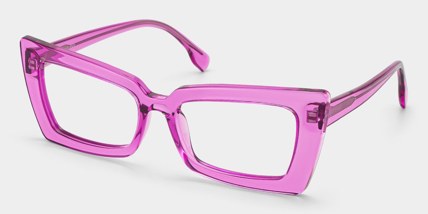 Newell Rectangle Clear Pink Frame Eyeglasses for Women | ZEELOOL2