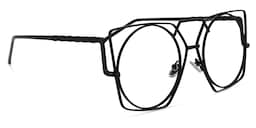 Evette Geometric Black Glasses2