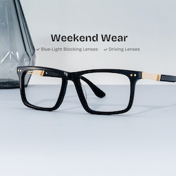 Emerson Rectangle Black Glasses0