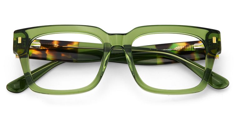Fulford Rectangle Green Glasses
