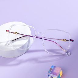 Joana Geometric Clear Glasses0