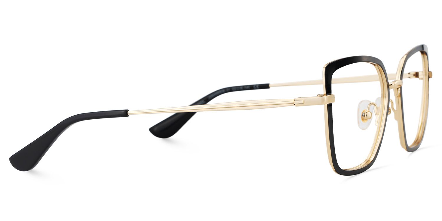Square Black Eyeglasses- Max Metal Frame Glasses