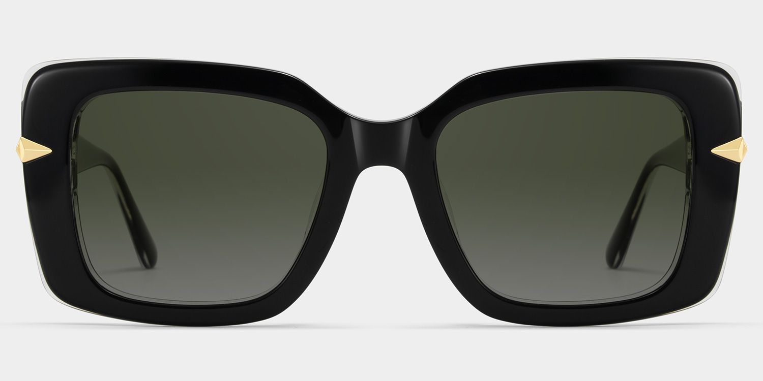 Neon Square Black Polarized Sunglasses