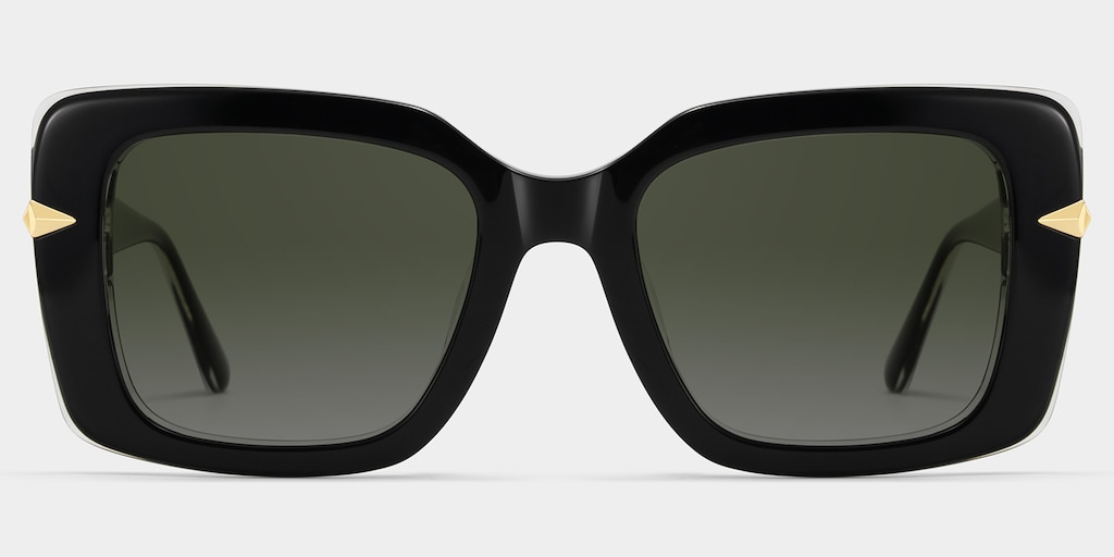 Neon Square Black Polarized Sunglasses