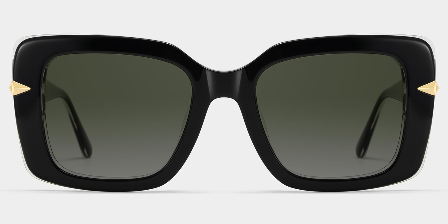 Neon Square Black Polarized Sunglasses