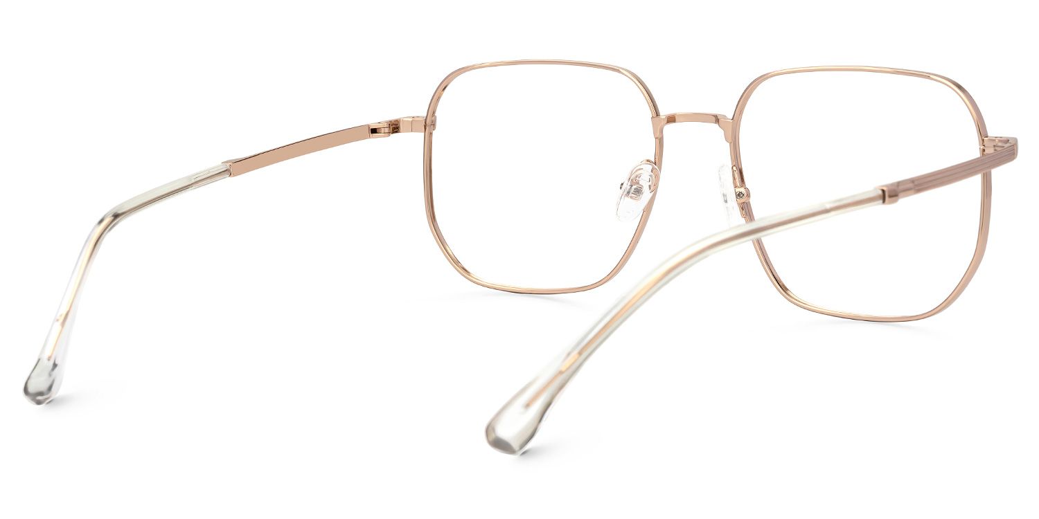 Kerbye Square Gold Eyeglasses with Titanium Material -Zeelool3