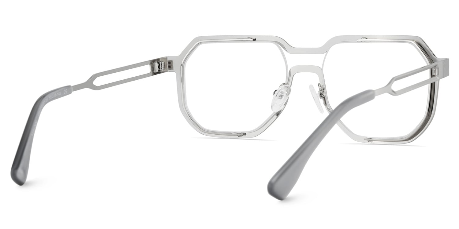 Hype Geometric Silver Glasses6